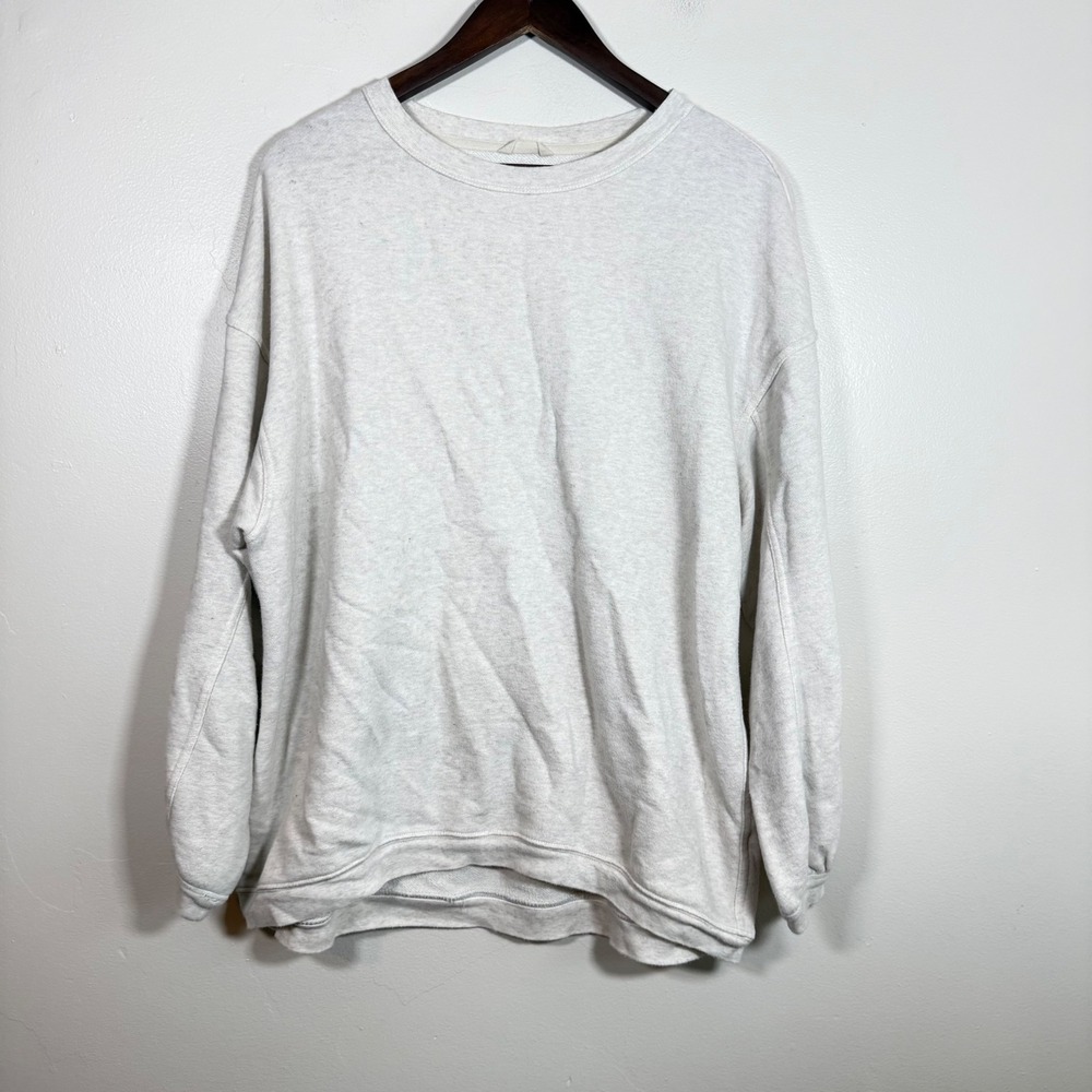 Aerie Always and Forever Real Oversized Crewneck Sweatshirt Size Small Oatmeal